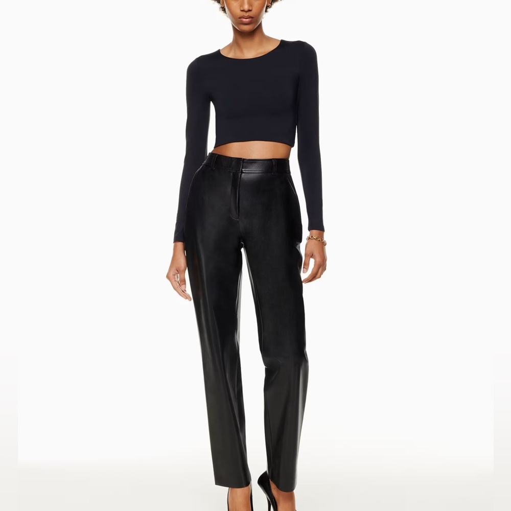 Aritzia Black Command Vegan Leather Pant